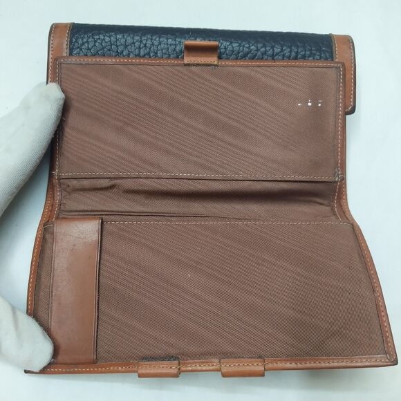 Dooney & Bourke Black Leather Kisslock Pocket Trifold Wallet - VTG Made in USA - Picture 11 of 16